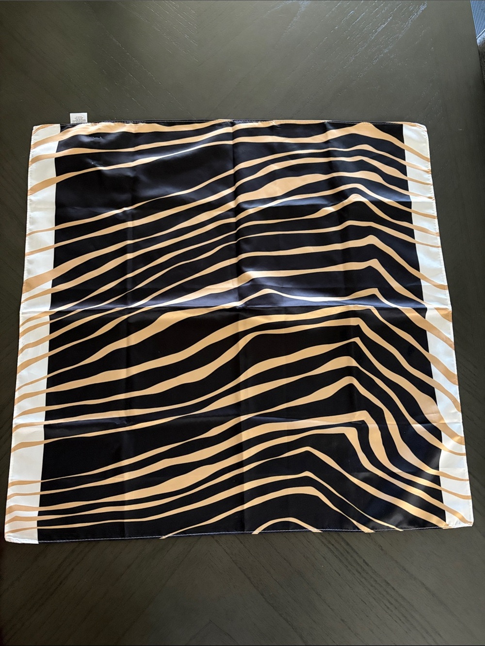 Black and Tan Zebra-Print Decorative Accent Scarf